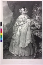 Duchessa di Meclemburgo-Schwerin e suo figlio Ludwig Philipp Helen