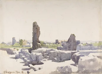 Veduta del Colosseo dalla Basilica di Domiziano e dal Palazzo Flavio, Roma, 1864