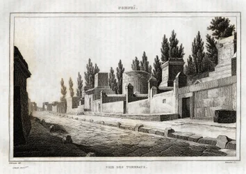 La via delle tombe, a Pompei