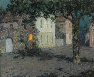 Piazza della Città al Chiaro di Luna a Cherbourg, ca 1934