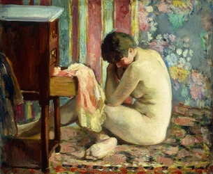 Nudo con camicia rosa, 1926