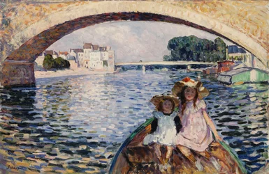 Giovani ragazze su una barca, 1903