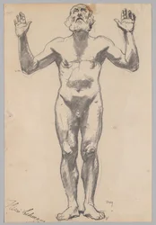 Studio di nudo di un vecchio