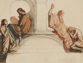 Studio per un affresco raffigurante i sacramenti della Confessione e dell
