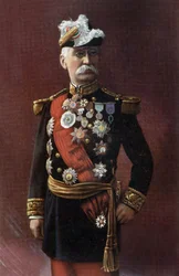 Generale Joseph Gallieni (1849-1916) ufficiale francese, anche politico, ministro della guerra nel 1915-1916, Foto di Henri Manuel