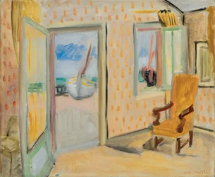 Interno, porta aperta, 1920-1921 circa (olio su tela)