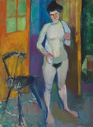 Nudo con asciugamano bianco, 1901-1903 circa (olio su tela)