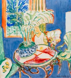 Piccolo interno blu