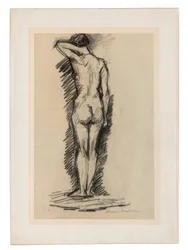 Nudo femminile in piedi visto da dietro