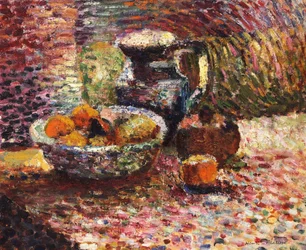 Natura morta con brocca e frutta
