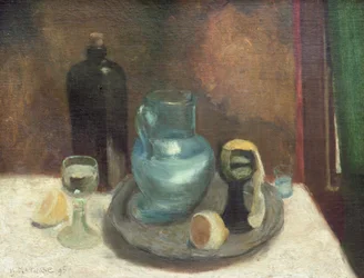 Natura morta con limone, o La caraffa blu