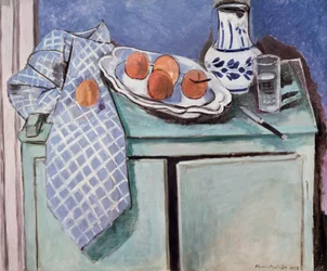 Natura morta su una credenza verde