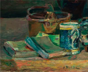 Natura morta con libri, 1895 circa (olio su tela)