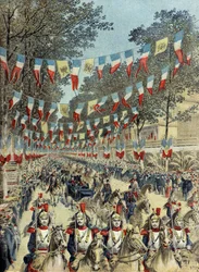Arrivo a Nizza dello zarista Georges Alexandrovitch Romanov nel 1896 (Incisione)
