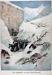 Valanga al Monte San Bernardo, Svizzera, 1897