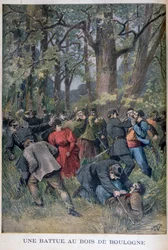 Scontro tra gendarmi e civili nel Bois de Boulogne, Parigi, 1895