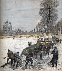 Parigi sotto la neve nel 1895 Piccolo giornale del 1895 (incisione)