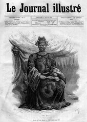 Ritratto di Tu-Duc (Tu Duc) (1830-1883) Imperatore di Annam (1848-1883) - Copertina di "The Illustrous Diary" del 1883 - Disegno di Henri Meyer (1844-1899)
