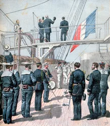 Saluto alla bandiera, manovre navali francesi, 1891