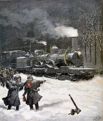 Treno bloccato dalla neve, Francia, 1892