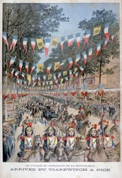 Lo zar Nicola II di Russia e il presidente Félix Faure di Francia arrivano a Nizza, 1896