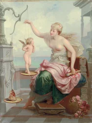 Pesare Cupido contro una farfalla