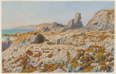 Spiaggia di Pors Léonnec con la bassa marea. Morgat