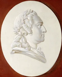 Ritratto di Re Luigi XV, busto, in un ovale dipinto, un medaglione trompe l