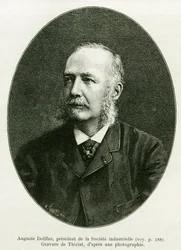 Auguste Dollfus, Presidente della Compagnia Industriale Dollfus Mieg. Incisione di Thiriat per illustrare la storia 
