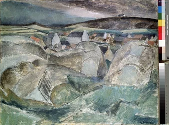 Villaggio tra le rocce. Peinture de Henri Victor Gabriel Le Fauconnier (1881-1946)