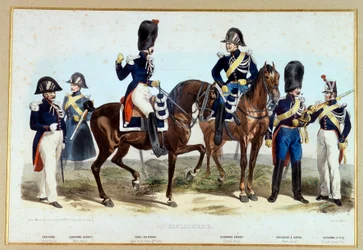 Gendarmi sotto il Secondo Impero. Litografia di Villain