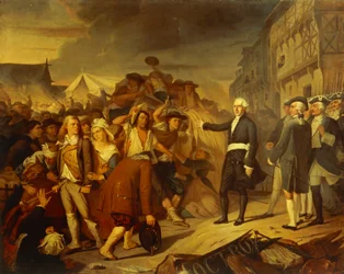 Il sindaco Kervegan di Nantes ferma una rivolta di contadini alla barriera del pedaggio nel 1790
