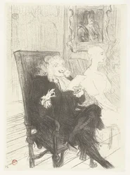 Attori Jules Charles Truffier e Marguerite Moreno nella commedia Le donne sapienti