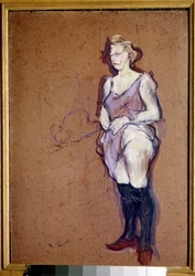 Casalinga bionda. Ritratto di una prostituta. Dipinto di Henri Toulouse-Lautrec (1864-1901), 1894. Olio. 0,68 x 0,48 m. Parigi, Musée d