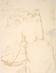 Donna che si lava, la toilette