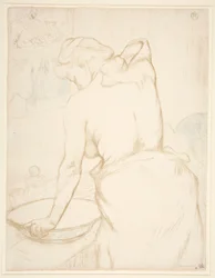 Donna alla sua Toilette, Lavandosi, dalla serie Elles