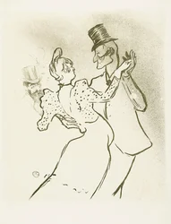 La Goulue e Valentin la Desossée. Poster di Toulouse-Lautrec.