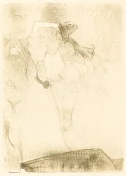 Lender di spalle che balla il bolero in Chilperic, 1895