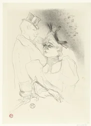 Ritratto della cantante Marcelle Lender e del comico Louis Bouchenez o il Barone durante una performance (Mademoiselle Lender et Baron)