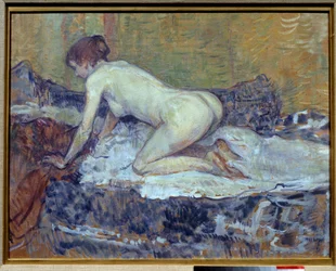 Nudo rosso accovacciato