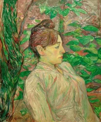 Sotto il verde (Donna seduta in un giardino)