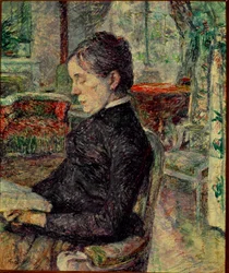 La madre del pittore nel salone a Malrome. Dipinto di Henri de Toulouse-Lautrec