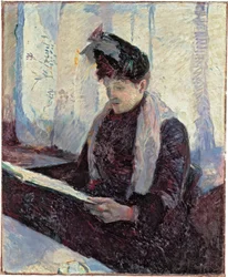 Donna in caffè