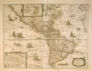 Mappa delle Americhe di Henricus Hondius