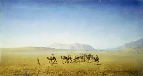 Una carovana araba nel deserto