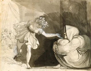 Galinthias inganna Eileithyia annunciando la nascita di Eracle (Verso: Ritratto di Mrs. Fuseli)