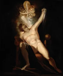 Paradiso Perduto di John Milton, Satana e la Nascita del Peccato (Libro II, 746-758), Dipinto n. 6 dalla Galleria Milton
