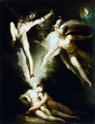 Satana toccato dalla spada di Ithuriel di Johann Heinrich Fussli (1741-1825)