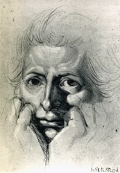 Studio per autoritratto, di Henry Fuseli, disegno. Svizzera