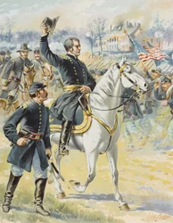 Maggior Generale Hooker alla battaglia di Chancellorville, Virginia, 3 maggio 1863